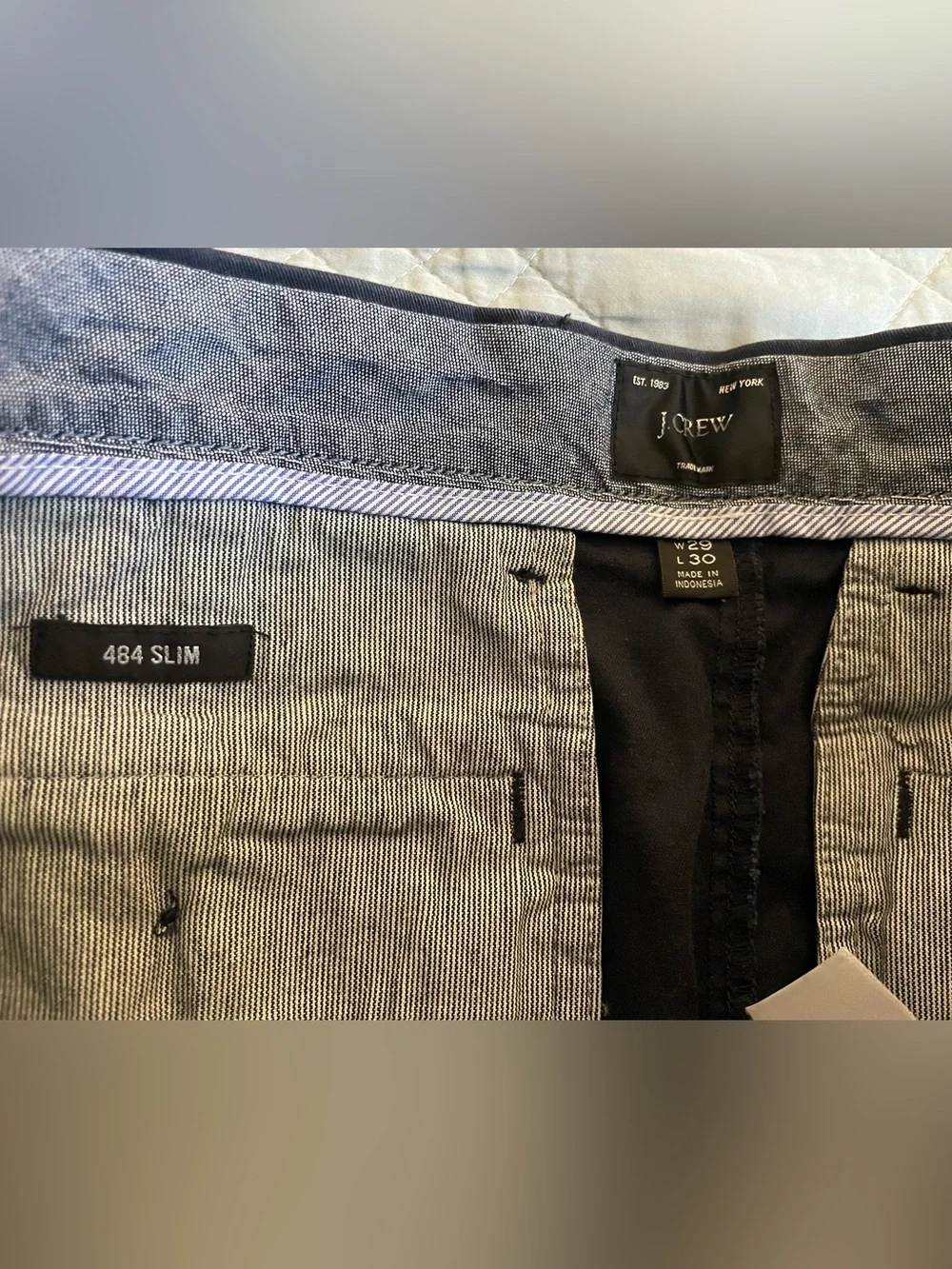 J. CREW 484 Slim-fit stretch chino pant in Navy Size 29 $98 AR885